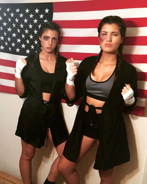 Halloween Costumes Wrestler, Boxer Halloween Costume Makeup, Boxer Halloween Makeup, Mma Fighter Halloween Costume, Boxing Costume Women's, Girl Boxer Halloween Costume, Female Boxer Costume, Boxers Halloween Costume Girl, Boxer Halloween Costume Girl