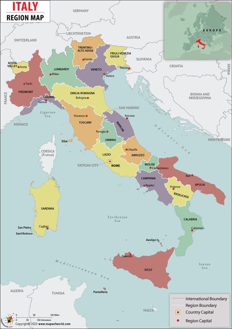 Regions of Italy - Explore the map of Italy regions, there are 20 regions in Italy which are the first-level administrative divisions. Italy Regions Map, Map Of Italy Regions, Italy Regions, Map Italy, Map Of Italy, Italy History, Dream Trips, Geography Map, Italy Map