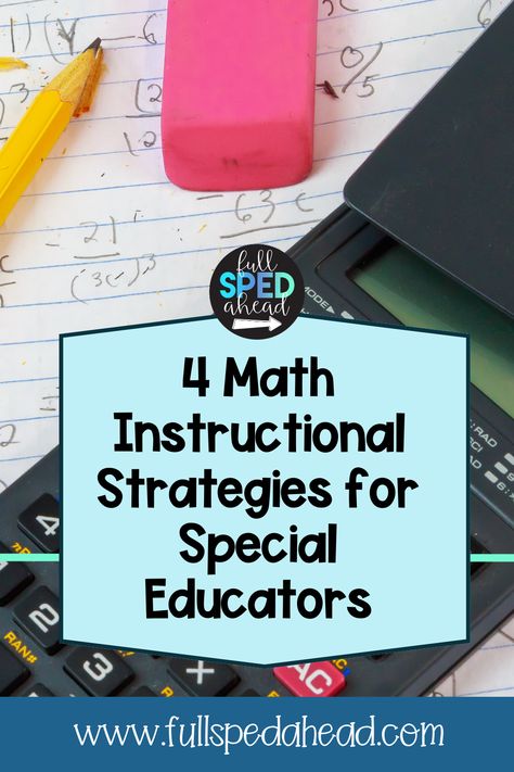 Let’s talk about math instructional strategies from the special education perspective. Along with some practical math instructional strategies for specific segments of your special education math classroom! This is not an exhaustive list, just a list of the most common strategies I see in the math classrooms. Math Resources For Teachers, Math Special Education, Instructional Strategies Teaching, Math Instructional Strategies, Sped Math, Middle School Special Education, Math Websites, High School Special Education, Special Education Math