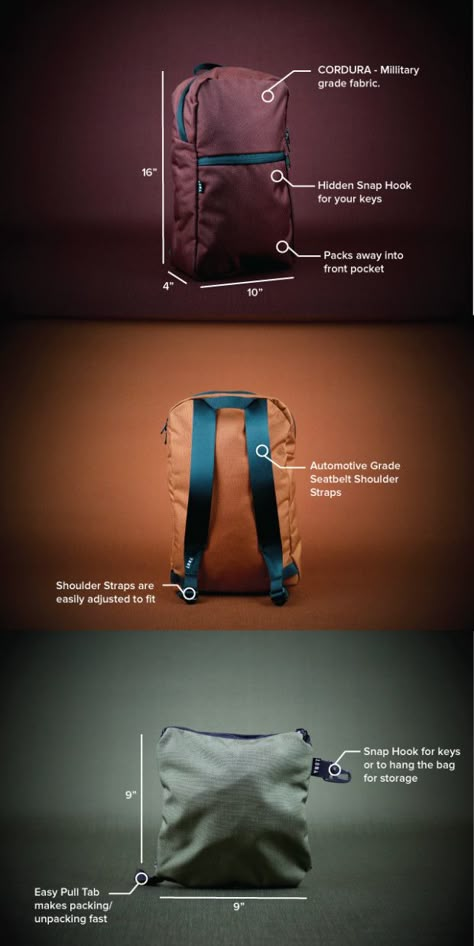 The durable packaway backpack - Made in Canada by YNOT - from North America’s toughest materials. | Crowdfunding es una manera democrática de apoyar las necesidades de recaudación de fondos de tu comunidad. Haz una contribución hoy.