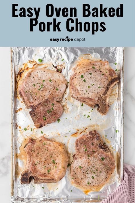 Baked Pork Cutlets, Easy Oven Baked Pork Chops, Pork Chops Bone In, Oven Pork Chops, Perfect Pork Chops, Easy Baked Pork Chops, Pork Steaks, Baked Pork Chops Oven, Easy Pork Chops