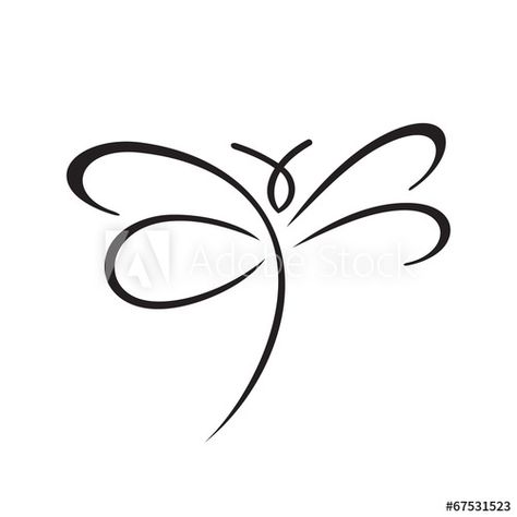 Butterfly Sign, Dragonfly Tattoo Design, Dragonfly Art, Dragonfly Tattoo, Pola Sulam, Butterfly Drawing, Doodle Drawings, Tiny Tattoos, 그림 그리기