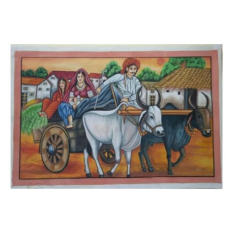 A scene of a village is shown in this painting which is a view of Rajasthan. Rajasthani village scene painting (ART_8266_62540) - Handpainted Art Painting - 24in X 36in by Azhar Art Gallery Please click here to buy this painting https://www.fizdi.com/rajasthani-village-scene-painting-art_8266_62540-handpainted-art-painting-24in-x-36in/ #fizdiofficial #village #indianpainting #landscape #figurative #mixedmedia #handmade #painting Village Scene Painting, Rajasthani Village, Culture Drawing, Rajasthani Art, Scene Painting, Art Village, Village Scene, Indian Painting, Painting Art