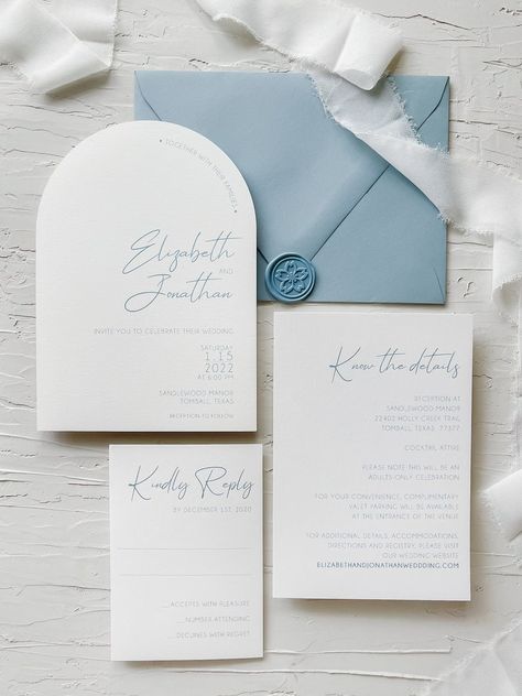 Dusty Blue Beach Wedding Invitations, Simple Wedding Invitations Dusty Blue, Dusty Blue Wedding Card, Simple Light Blue Wedding Invitations, Powder Blue And Gold Wedding Theme, Dusty Blue And Sage Wedding Invitations, Dusty Blue Winter Wedding Invitations, Pastel Blue Wedding Invitations, Ice Blue Wedding Invitations