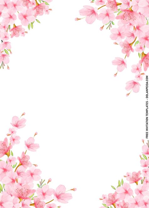 10+ Delicate Pink Sakura Birthday Invitation Templates For Girls | Dolanpedia Sakura Birthday, Diy Paper Wall Hanging, Cherry Blossom Wedding Invitations, Floral Invitations Template, Pink Sakura, Pink Flowers Wallpaper, Cherry Blossom Wedding, Japanese Sakura, Paper Background Design