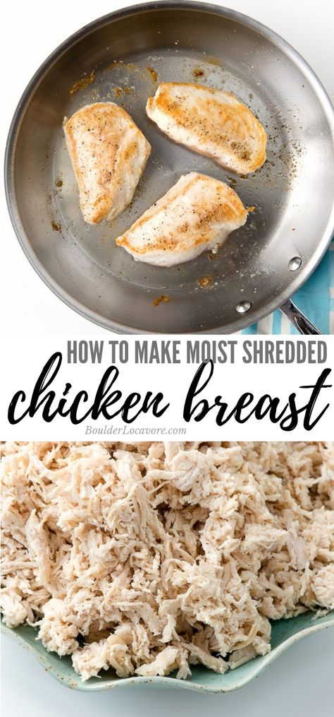 How to Make Moist Homemade Shredded Chicken Breast with a **fun trick** for no mess! An easy recipe that is fast too. You'll love the chicken breast recipe even without shredding. #easyrecipe #chicken #fastrecipe #Mexican #basicrecipe #glutenfree Homemade Shredded Chicken, Shredded Chicken Breast Recipes, Moist Chicken Breast, Braised Chicken Breast, Easy Shredded Chicken, Make Shredded Chicken, Marsala Chicken Recipes, Ways To Cook Chicken, Chicken Breast Recipes Easy