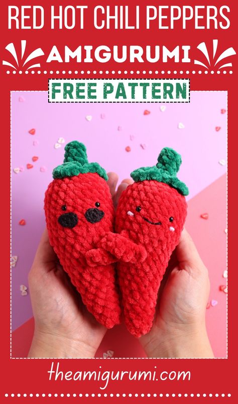 Red Hot Chili Peppers The Red Hot Chili Peppers, Crochet Flip Flops, Chilli Peppers, Crochet Octopus, Red Chili Peppers, Crochet Baby Toys, Crochet Food, Hottest Chili Pepper, Sew Easy