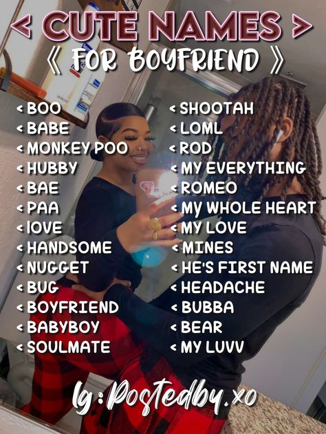 Bf Contact Name Ideas Aesthetic, Names To Call Your Boyfriend In Person, Cute Boyfriend Nicknames For Contacts, Cute Bf Names, Cashapp Tag Names Ideas, Contact Name For Boyfriend, Cute Nicknames For Bf, Bf Nickname Ideas, Bf Nickname