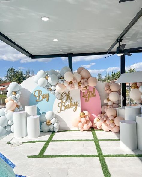 Gender Reveal Miami on Instagram: "We customize our decoration to any space and make sure to make it exactly how you imagined.✨💙💕 . . . #genderreveal #genderrevealmiami #genderrevealcake #genderrevealvideos #genderrevealorlando #genderrevealballoon #genderrevealdecor #genderrevealplanner #miamigenderreveal #genderrevealphotography #genderrevealburnout #genderrevealfireworks #genderrevealbox #revelaciondesexo #heorshe #girlorboy #pregnancy #momlife #balloonsmiami #miamidecor #miamipartyrentals Gender Reveal Decoration Ideas, Reveal Ideas Gender, Gender Reveal Photography, Gender Reveal Box, Gender Reveal Baby Shower Themes, Twin Gender Reveal, Baby Gender Reveal Party Decorations, Miami Party, Pregnancy Gender