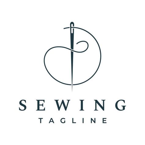 Sewing Logo Design Ideas Graphics, Sewing Company Logo, Logo Ideas For Fashion Brand, Tailor Logo Design Ideas, Fashion Designer Logo Ideas, Logo Design Ideas Fashion Clothing, Logo For Fashion Designer, Embroidery Logo Design Ideas, Needle And Thread Logo