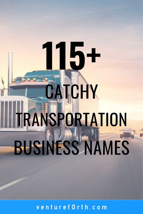 Starting a transportation business isn't an easy task. There is a lot to do. Choose a good name among them. See the ideas shared here to make this task easier. Transportation Services Business, Transportation Business Ideas, Truck Business Ideas, Good Company Names, Creative Company Names, Catchy Business Name Ideas, 3pl Logistics, Transport Business, New Business Names