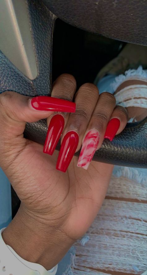 Nails
Red
Marble
Medium
Long Nails With Chinese Writing, Red Marble Nails Acrylic, Marble Red Nails, Pretty Red Nails Acrylic, Red Vacation Nails, 1 Color Nails, Nails For Red Dress Ideas, Red Ballerina Nails, Red Cute Nails