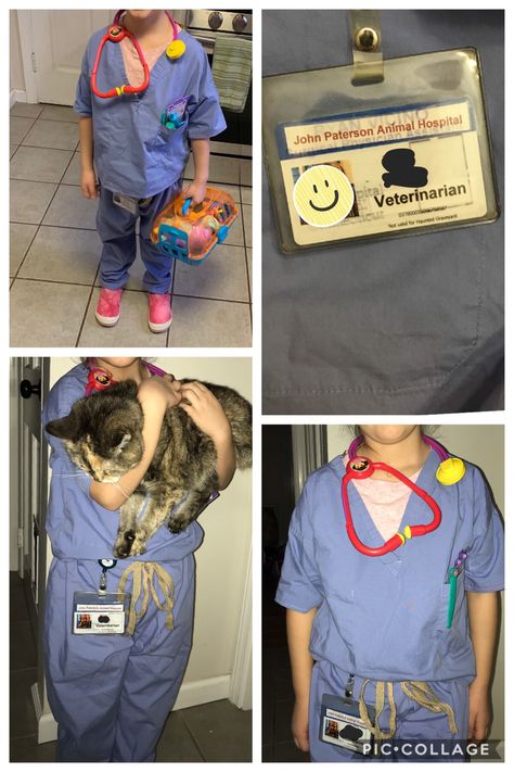 Diy Veterinarian Costume, Vet Career Day Costume, Diy Vet Costume Kids, Career Day Ideas Costumes, Diy Vet Costume, Nurse Career Day Ideas For Kids, Kids Career Day Costumes Ideas, Career Dress Up Day For Kids, Career Day Costumes