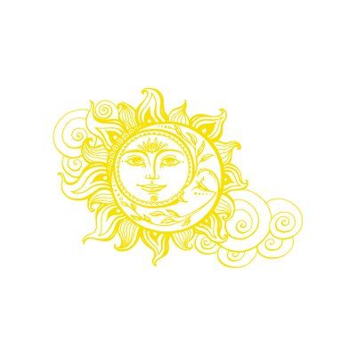 Decal House Sun and Crescent Moon Wall Decal Color: Yellow Sun And Moon Stencil, Art Deco Sun And Moon Tattoo, Sun Wall Decals Nursery, Sun Decal, Sun And Moon Mural Wall Art, Dog Chart, Mermaid Wall Decals, Arrow Wall Decal, Bible Wall Decals