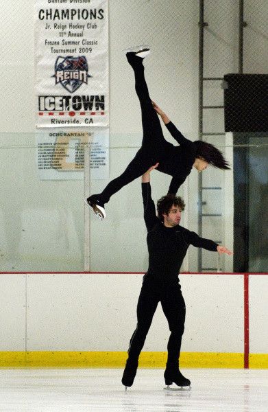 American figure skating pairs Keauna McLaughlin and Rockne Brubaker train at the Aliso Viejo Ice Palace. Ice Skating Pairs Aesthetic, Figure Skating Pairs Lifts, Pairs Skating Aesthetic, Pairs Figure Skating Aesthetic, Pair Ice Skating, Figure Skating Pairs Aesthetic, Pair Figure Skating Aesthetic, Pair Skating Aesthetic, Figure Skating Partners