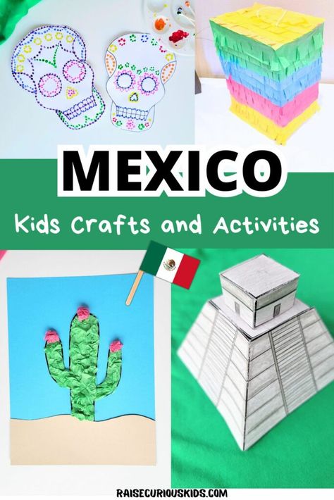 Mexico Crafts For Preschool, Mexican Crafts Kids, Mexico Activities For Kids, Mexico Crafts For Kids, South American Crafts, Easy Kindergarten Crafts, Mexico Activities, Mexico For Kids, Around The World Crafts For Kids