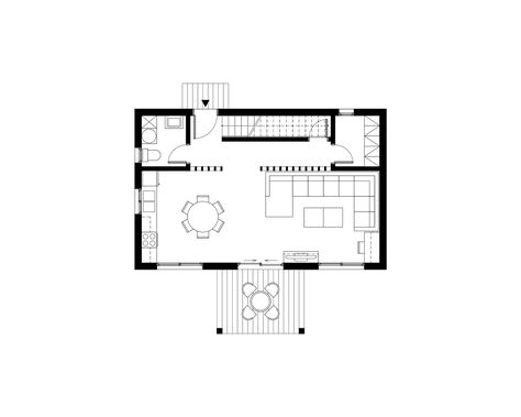 Prefabricated House 122,50 sqm / Ground Floor Plan 50 Sqm Floor Plan, Small Architecture, Prefab Houses, Modern Prefab Homes, Town Houses, Tiny House Plan, Apartment Floor Plan, Schematic Design, House Floor Design