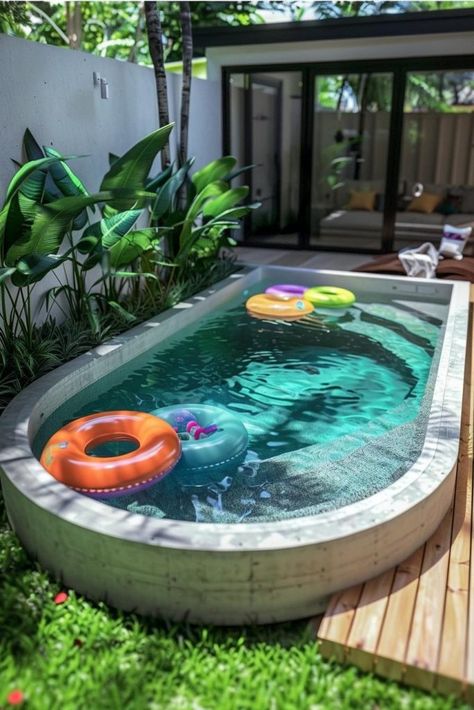 15 Stunning Plunge Pool Ideas for Small yards 41 Covered Plunge Pool, Small Swimming Pools Backyard Ideas, Small Splash Pool Ideas, Mini Plunge Pool, Plunge Pool Hot Tub Combo, Mod Pool Ideas, Built In Swim Spa, Small Pool And Hot Tub Combo, Plunge Pool With Hot Tub