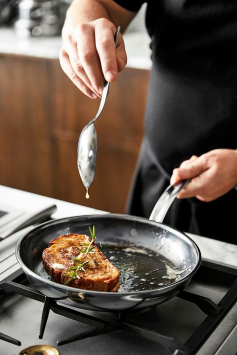 "Hestan's NanoBond cookware can totally take the heat. This cookware can go from the stovetop to the oven, to the broiler and also out on the grill." - Chef Tyler Florence @tylerflorence @williamssonoma #hestan #hestanculinary #innovativecookware #durablecookware #nontoxicliving #nontoxickitchen #nontoxiccookware Non Toxic Cookware, Copper Kitchen Utensils, Tyler Florence, Buttered Noodles, Cookie Press, Woks, Cookie Tray, Oven Dishes, Cheese Lover