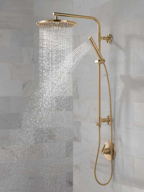 Emerge® 26~ Round Shower Column in Lumicoat® Champagne Bronze 58820-CZ-PR | Delta Faucet