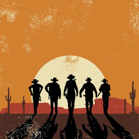 Cowboy Mural Wall Art, Western Drawings, Cowboy Disco, Garage Mural, Cowboy Illustration, Camp Event, Cowboy Sunset, Desert Cowboy, Adventure Artwork