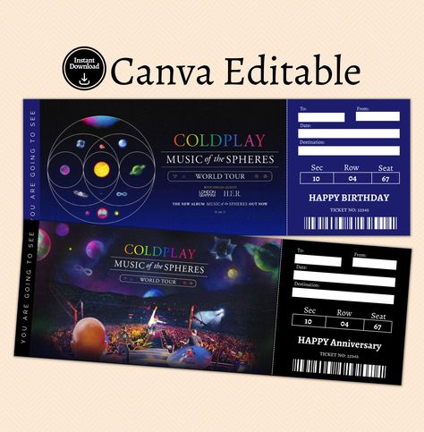 Coldplay Music Of The Spheres Tour 2023 Buy A Surprise Ticket Gift Tee Check more at https://customizationtrend.com/coldplay-music-of-the-spheres-tour-2023-buy-a-surprise-ticket-gift-tee-8492/ Coldplay Tickets Concerts, Music Of The Spheres Coldplay, Coldplay Concert Tickets, Coldplay World Tour, Coldplay Tickets, Coldplay Shirts, Coldplay Music Of The Spheres, Coldplay Poster, Coldplay Tour