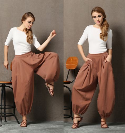 Balloon Harem Pants, Balloon Pants Women, Harem Pants Pattern Women, Harram Pants, Baggy Pants Pattern, Haram Pants, Harem Pants Outfit, Harem Pants Pattern, Balloon Pants