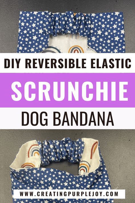 Bandana Template, Dog Bandana Tutorial, Elastic Dog Bandana, Dog Bandana Diy, Dog Clothes Patterns Sewing, Bandanas Diy, Dog Bandana Pattern, Diy Dog Collar, Reversible Dog Bandana