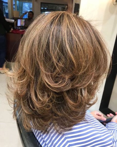 Blowout With Flicked Ends Hair Shoulder Length Layers, Layers Shoulder Length Hair, Shoulder Length Layers, Shoulder Length Hair Balayage, Brown Shoulder Length Hair, Shoulder Length Hair With Layers, Below Shoulder Length Hair, Shoulder Length Hair With Bangs, Layered Haircuts Shoulder Length