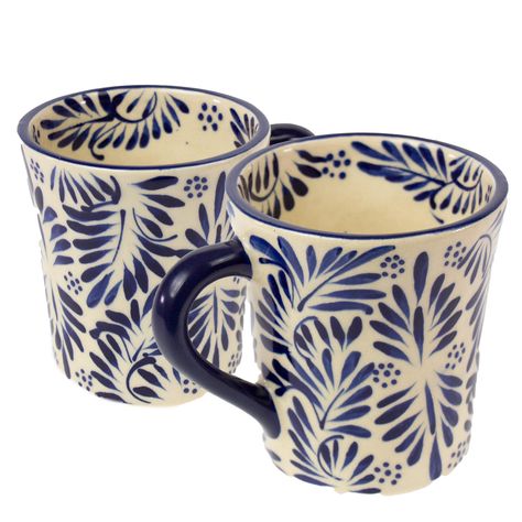 PRICES MAY VARY. Hand painted in Mexico using traditional pottery techniques. Bright, colorful, unique, dinnerware is perfect for housewarming and wedding gifts! Lead-free, dishwasher and microwave safe, this richly-colored mug shaped like a beaker is handcrafted and painted by Mexican artisans. While a very functional piece, the outside, inside, and handle are covered with a textured pattern making each piece unique. 4 inches tall. About the Maker There’s no sign to find the small family-owned Mexican Pottery Decor, Talavera Pattern, Unique Dinnerware, Pottery Set, Traditional Pottery, Hand Painted Pottery, Pottery Techniques, Fine Ceramic, Pottery Crafts