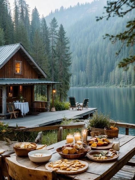 Cozy Lake House Lakeside Cottage, Lake Cabin Aesthetic, Summer Cabin Aesthetic, Cabin In The Woods Aesthetic, Lake House Aesthetic, Cabin Summer, Cabin Aesthetic, Summer Cabin, Romantic Cabin