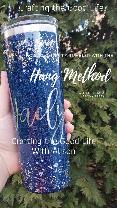 diy Glitter  tumbler tutorial using the hang method without epoxy Diy Glitter Tumbler, Glitter Tumbler Tutorial, Cricut Tumbler, Spray Glue, Resin Creations, Diy Glitter, Cup Crafts, Glitter Tumblers, How To Hang