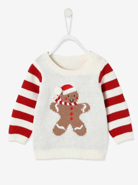 Knitted Christmas Jumpers, Pull Bebe, Baby Knitwear, Maternity Blouse, Tie Shoelaces, Christmas Jumper, Baby Head, Boys Christmas, Striped Sleeve