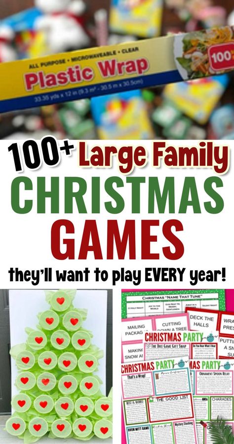 Holiday Games To Play With Family, Family Christmas Eve Games, Family Christmas Party Game Ideas, Christmas Activities For Large Groups, Fun Family Xmas Games, Wright Family Christmas Game, Christmas Team Games For Family, Christmas Party Games For Large Crowd, Christmas Games For Large Family