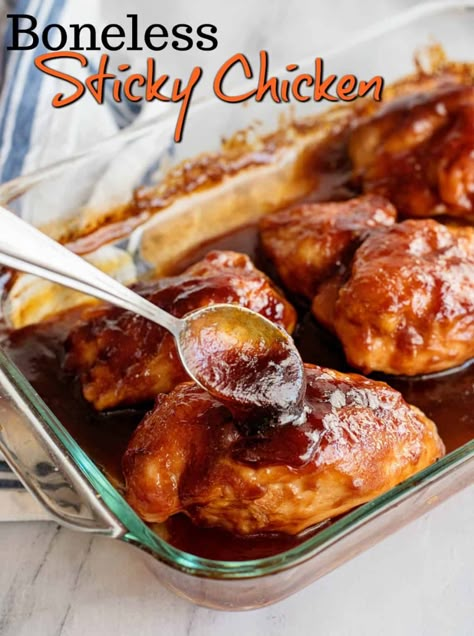 Chicken Breast In Oven, Bbq Chicken Breast Recipe, Sticky Chicken Recipe, Oven Bbq Chicken, Chicken Breast Oven, Best Barbecue Sauce, Chicken Boneless Breast Recipes, Bbq Chicken Breast, Southern Plate