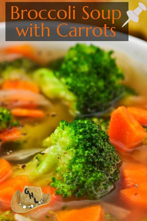 Broccoli Soup with Carrots Recipe Recipe For Broccoli Soup, Broccoli Carrot Soup, Broccoli And Carrot Soup, Carrots Soup, Soup With Carrots, Recipe For Broccoli, Broccoli Carrot, Broccoli Soup Recipes, Carrots Recipe