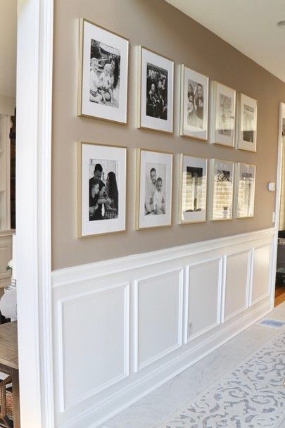 Gold Frame Gallery Wall, Frame Gallery Wall, Interior Design Hallway, Home Hall Design, Hallway Wall Decor, Hallway Designs, Hallway Design, Hemma Diy, Hall Decor