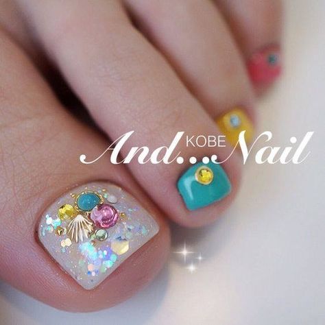 The ocean Summer Nails 2023 Gel, Gel Summer Nails, Nails 2023 Gel, Summer Nails 2023, Gel Toe Nails, Pretty Toe Nails, Cute Toe Nails, Pedicure Designs, Nails 2023