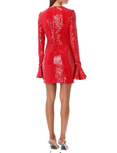 Sequins Mini Dress By Rotate. Featuring: Round Neck Back Zip Fastening Long Sleees With Bell Cuffs Tight Fit Model Is 1,72 M And Wears Size 36 Composition: 95% polyester (recycled), 5% elastane Lining, 95% polyester, 5% elastane Birger Christensen, Red Sequin, Sequin Mini, Sequin Mini Dress, Long Sleeve Mini, Workwear Dress, Long Sleeve Mini Dress, Woman Colour, Sequin Dress