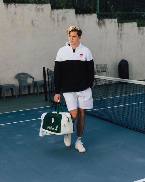 Prince Sports (@princesports) • Instagram photos and videos Vintage Tennis Outfits Men, Men Tennis Outfit, Tennis Fashion Editorial, Country Club Dress, Tennis Photoshoot, 90s Sport, Men 90s, Tennis Outfits, Tennis Outfit