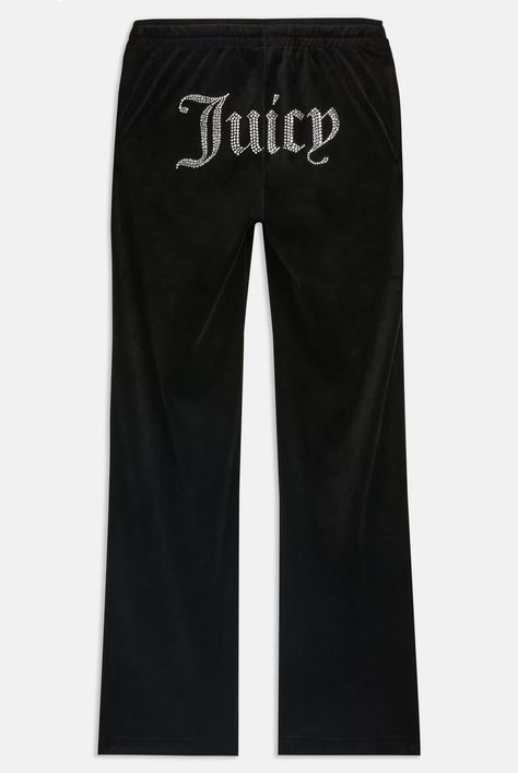 BLACK VELOUR DIAMANTE TRACKSUIT BOTTOM - Tall (XL) / Black Juicy Pants Outfit, Juicy Sweatpants, Juicy Set, Juicy Couture Tracksuit, Casual Chic Outfits, Juicy Couture Pants, Boho Chic Outfits, Style Savvy, Casual Chic Outfit