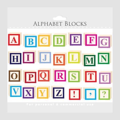 Alphabet Clipart Letter Blocks Clip Art Letterblocks Block Letter Fonts, Clipart Letters, Letter Blocks, Exclamation Mark, Alphabet Blocks, Alphabet A, Alphabet Clipart, Toy Story Party, Cute Clipart