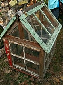 Old window greenhouse! Old Window Greenhouse, Cold Frame Greenhouse, Window Greenhouse, Miniature Greenhouse, Country Living Fair, Window Projects, Small Greenhouse, Greenhouse Plans, Mini Greenhouse