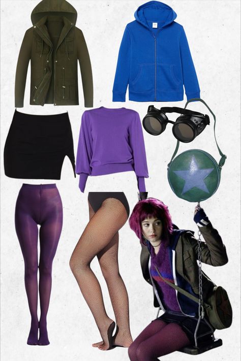 scott pilgrim and ramona!! Scott Pilgrim Couples Costume, Scott And Ramona Costume, Scott Pilgrim Clothes, Scott Pilgrim Inspired Outfits, Scott Pilgrim And Ramona Flowers Costume, Ramona Flowers Style, Ramona Flowers Outfit Inspired, Ramona Flowers Outfit Style, Ramona Costume