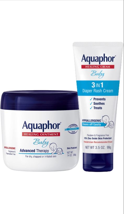 Aquaphor Baby Skin Care Set - Fragrance Free, Prevents, Soothes and Treats Diaper Rash - Includes 14 oz. Jar of Advanced Healing Ointment & 3.5 oz Tube of Diaper Rash Cream Baby Rash On Face, Healing Dry Skin, Diaper Rash Cream, Rash Cream, Healing Ointment, Baby Skin Care, Baby Skin, Fragrance Free, Baby Baby