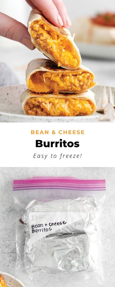 Bean And Cheese Burrito Freezer, Freezer Bean Burritos, Frozen Burrito Recipe Ideas, Cheese Bean Burritos, Refried Bean And Cheese Burrito, Freezer Bean And Cheese Burritos, Make Ahead Bean And Cheese Burritos, Homemade Bean And Cheese Burritos, Beans And Cheese Burrito