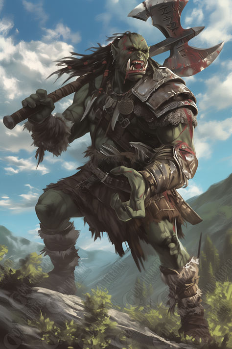 Gurrash Earseeker, Orc War Chief (Storm King's Thunder) Ork Drawings, Orcs Fantasy Art, Orc Rpg, Orc Village, Orc Monster, Orc Barbarian, Dnd Orc, Warcraft Orc, Orc Warrior