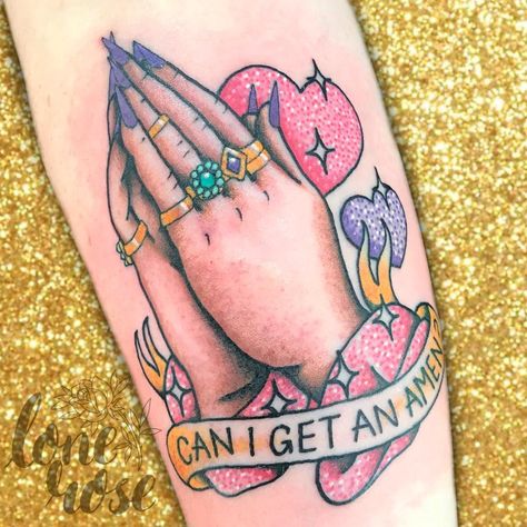 Can I get an amen hands tattoo - RuPauls drag race tattoo Drag Race Tattoo, Drag Tattoo, Rupaul Tattoo, If You Cant Love Yourself Rupaul Tattoo, Rupaul Drag Race Tattoo Ideas, Rupaul Drag Race Tattoo, Rupaul Quotes, Rupauls Drag Race Quotes, Hands Tattoo