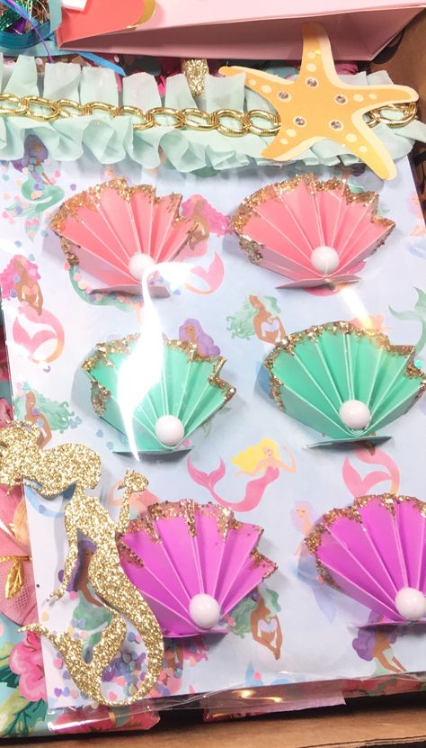 Mermaid embellishments, shell rosettes, handmade ocean embellishments, mermaid swap Mermaid Paper Crafts, Mermaid Craft, Under The Sea Crafts, Under The Sea Decorations, Mermaid Theme Birthday Party, Mermaid Crafts, Mermaid Diy, Embellishment Diy, Sea Decor