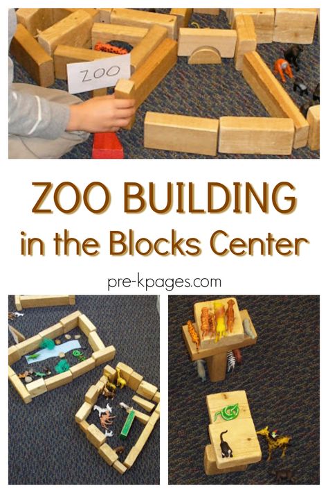 A great hand-on building activity for kids to create during a zoo theme! A great way to work on early fine motor skills and imagination. #ZooTheme #preschool Classroom Stem Activities, Dear Zoo Activities, Zoo Activities Preschool, Blocks Center, Zoo Lessons, Zoo Animals Preschool, Zoo Animal Activities, Preschool Zoo Theme, Zoo Preschool